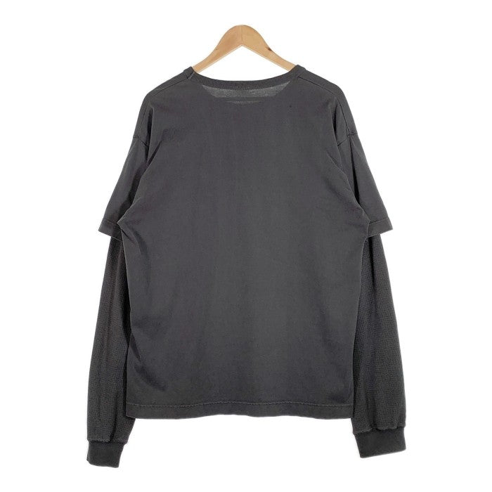 Champion チャンピオン サーマルロングスリーブTシャツ 切替 ブラック Size XL 福生店