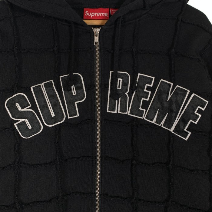 SUPREME シュプリーム 22SS Reverse Patchwork Zip Up Hooded Sweatshirt リバースパッチワーク ジップアップ スウェットパーカー アーチロゴ ブラック Size L 福生店