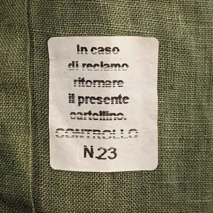 Gran Sasso グランサッソ リネン バンドカラー シャツ グリーン Size 48 福生店