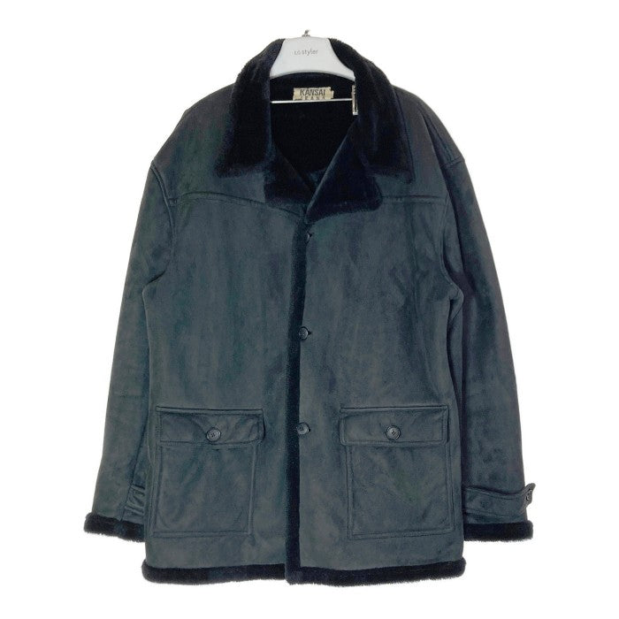 KANSAI JEANS カンサイジーンズ  フェイク ムートンコート ブラック size4L 瑞穂店