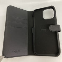 COACH コーチ iphone13 Pro Max ブックタイプケース EMBOSSED Black 未使用 瑞穂店