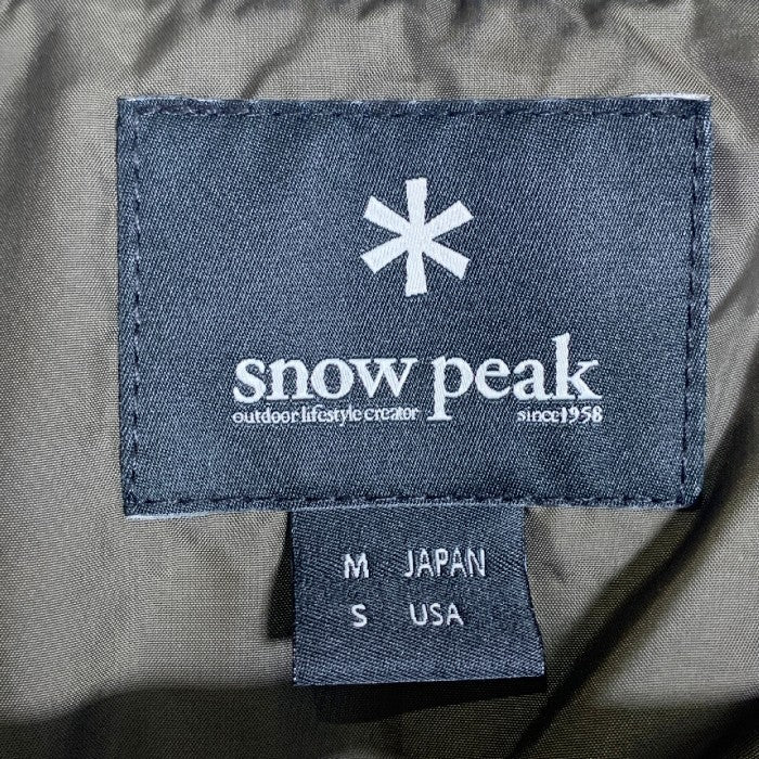 snow peak スノーピーク CONSEAL DOWN JACKET コンシール ダウンジャケット オリーブ JK-16AU106 Size JPN M 福生店