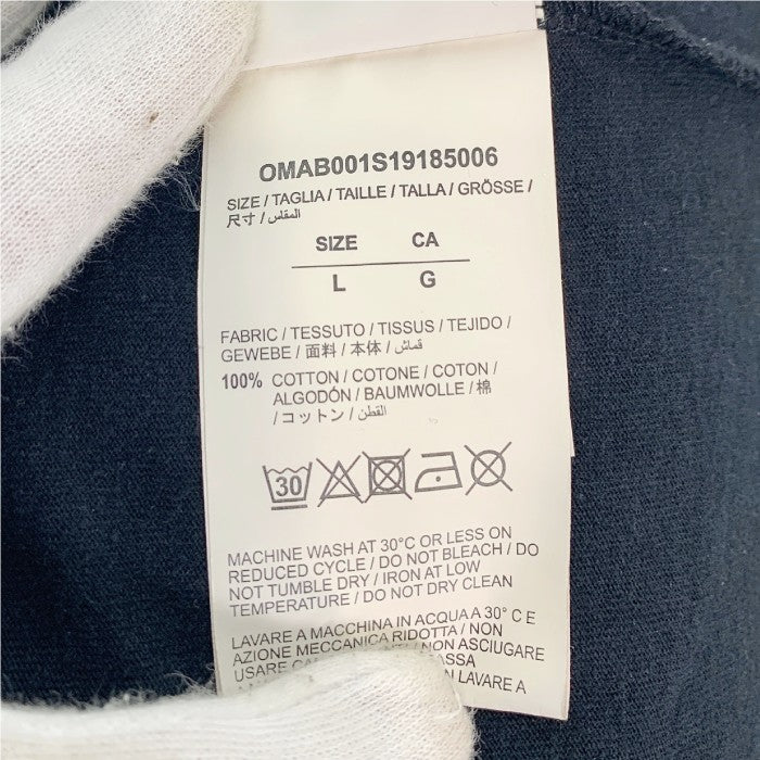 OFF-WHITE オフホワイト 19SS DIAG SPLIT LOGO L/S TEE ダイアゴナルスプリットロゴ ロングスリーブ Tシャツ ブラック OMAB001S19185006 Size L 福生店
