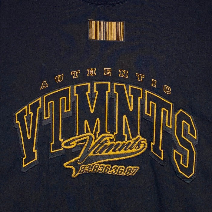 VTMNTS ブイティーエムエヌティーエス 22SS COLLEGE T-SHIRT カレッジロゴ Tシャツ ブラック VL12TR180B Size  L 福生店