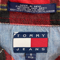 TOMMY JEANS トミージーンズ フランネル ジップアップジャケット レッド sizeS 瑞穂店