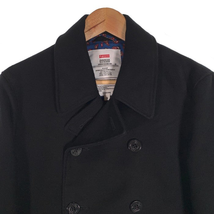 SUPREME シュプリーム 11AW PEACOAT ピーコート モールスキン コットン ブラック 裏地ペイズリー Size S 福生店