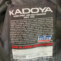 KADOYA カドヤ レザージャケット シングルライダース ASV1  ステアハイド 日本製 ブラック  size40 瑞穂店