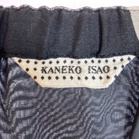 KANEKO ISAO カネコイサオ うちわプリント シフォンイージースカート ブラック size-瑞穂店