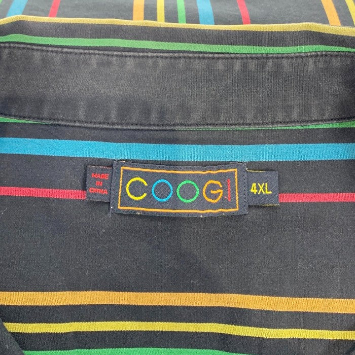 COOGI クージー ストライプ 刺繡 シャツ ブラック Size 4XL 福生店