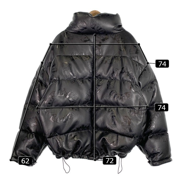 A FEW GOOD KIDS アフューグッドキッズ Logo Puffer Jacket サークルロゴ フェイクレザー パファージャケット ブラック Size XL 福生店