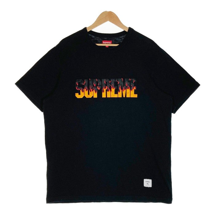 Supreme 19AW Flame S/S Top ファイヤーフレイムロゴ Tシャツ ブラック sizeXL 瑞穂店