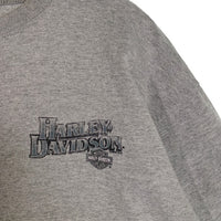 00's HARLEY-DAVIDSON ハーレーダビッドソン ヘンリーネック プリントTシャツ グレー 2004/2008コピーライト Size L 福生店