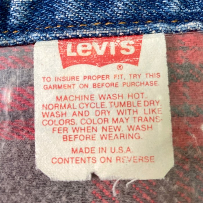 Levi's リーバイス ネル生地ライナー デニムジャケット 70417 9316 Gジャン USA製 sizeL瑞穂店