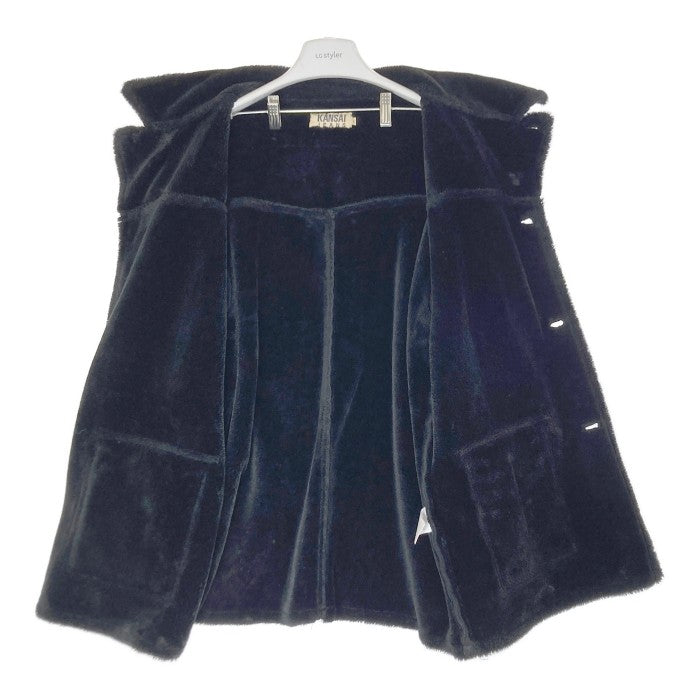 KANSAI JEANS カンサイジーンズ  フェイク ムートンコート ブラック size4L 瑞穂店