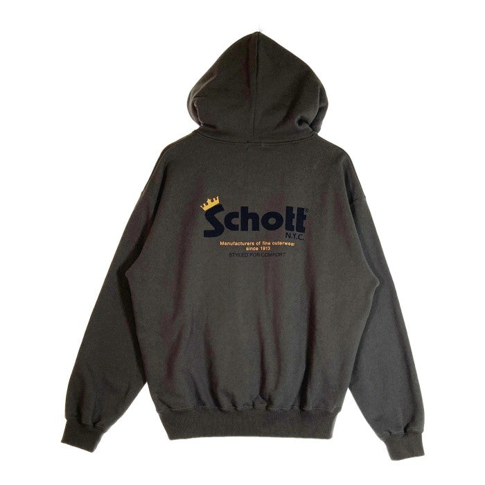 SCHOTT ショット  HOODED SWEAT CROWN LOGO 782-2231019 クラウンロゴ パーカー  チャコールグレー sizeM 瑞穂店