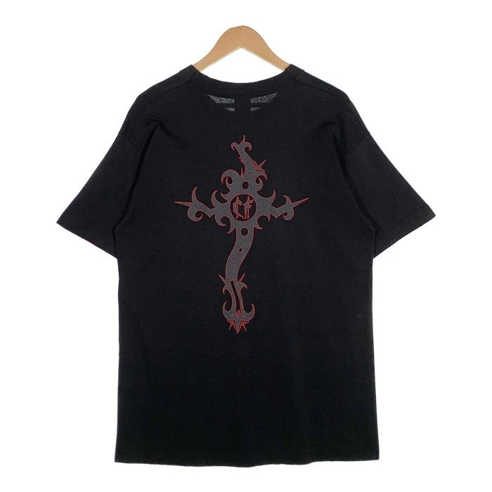 90's CHRISTIAN FLETCHER クリスチャン フレッチャー クロス トライバル プリント Tシャツ ブラック USA製 袖裾シングル Size L 福生店