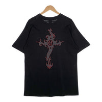 90's CHRISTIAN FLETCHER クリスチャン フレッチャー クロス トライバル プリント Tシャツ ブラック USA製 袖裾シングル Size L 福生店