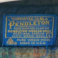 PENDLETON ペンドルトン 70S usa製 ブロックチェック ウールシャツ 長袖 グリーン sizeL 瑞穂店