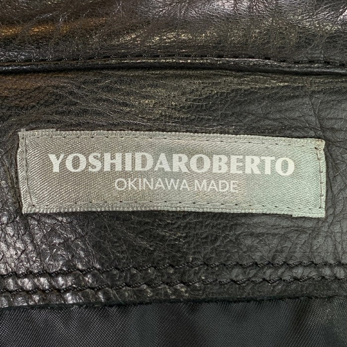 YOSHIDAROBERTO ヨシダロベルト ホースハイド トラッカージャケット ライダース ブラック YR003 Size 46