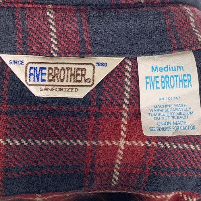 FIVE BROTHER ファイブブラザー フランネルシャツ ヘビー ネイビー レッド 151960 Size M 福生店