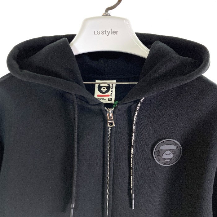 AAPE BY A BATHIG APE エーエイプバイアベイシングエイプ AAPSWMA314XXL ZIP UP HOODIE ジップアップパーカー ブラック sizeM 瑞穂店