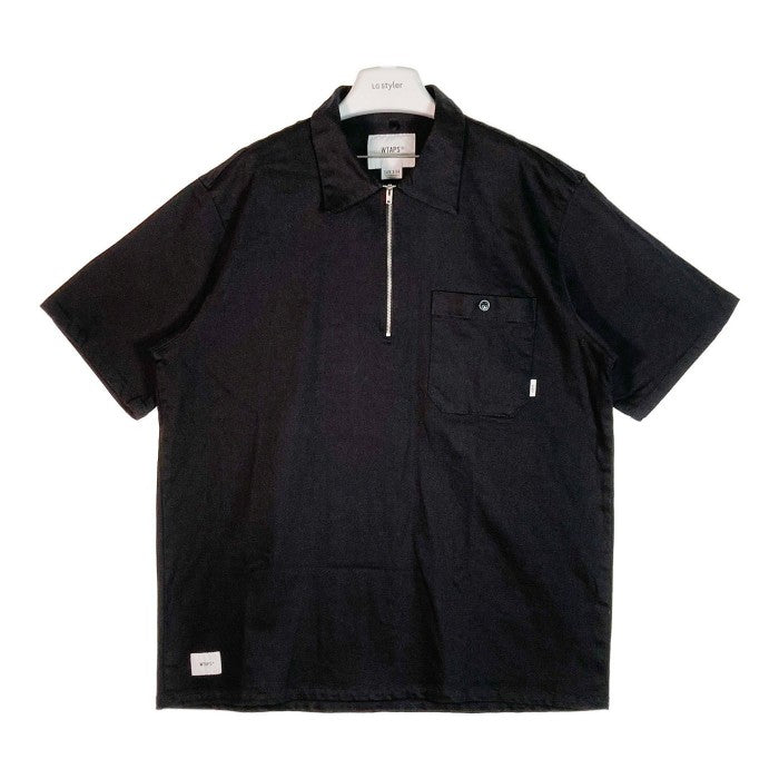 WTAPS ダブルタップス CELL SS SHIRT 191GWDT-SHM03 19SS 半袖シャツ ハーフジップ ブラック size04 瑞穂店