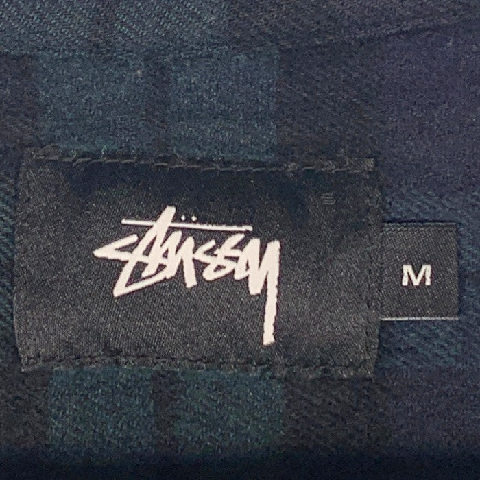 STUSSY ステューシー コットン ウール ボタンダウンチェックシャツ グリーン Size M 福生店