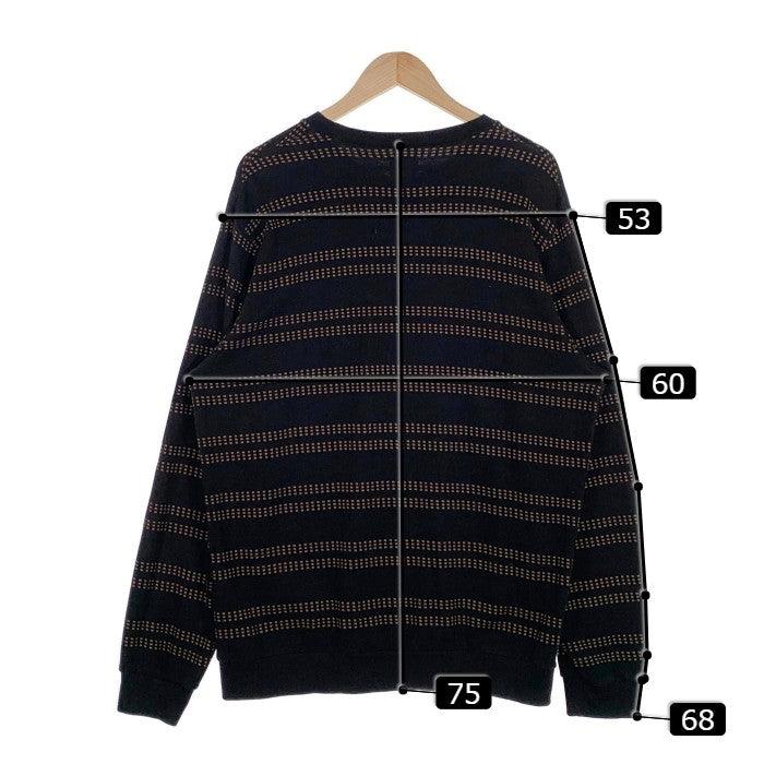 SUPREME シュプリーム 18SS Dash Stripe Crewneck ダッシュストライプ クルーネックスウェットトレーナー ブラック Size L 福生店