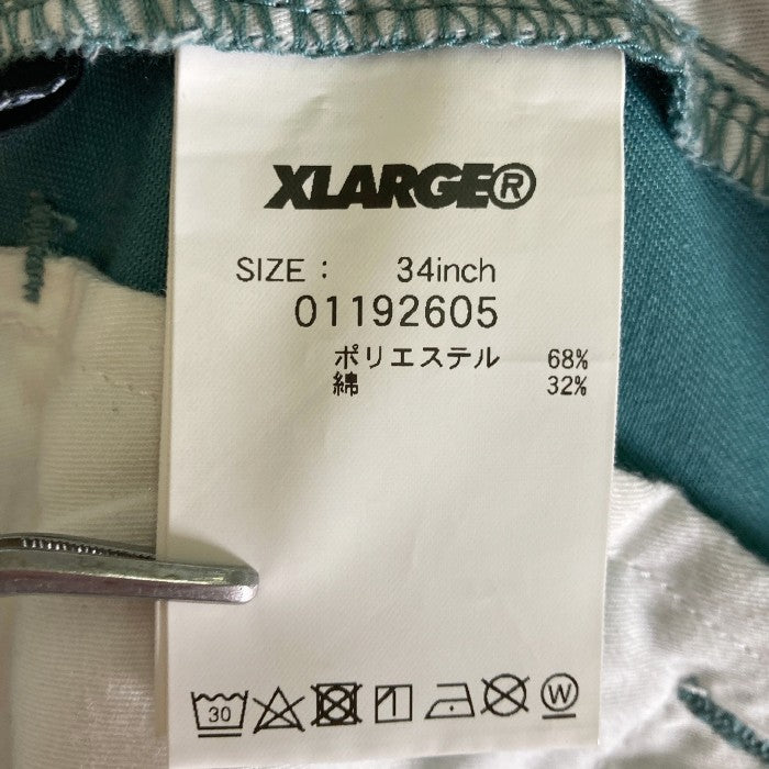 X-LARGE エクストララージ PAINTED WORK PANTS ペイント ワークパンツ グリーン size34 瑞穂店