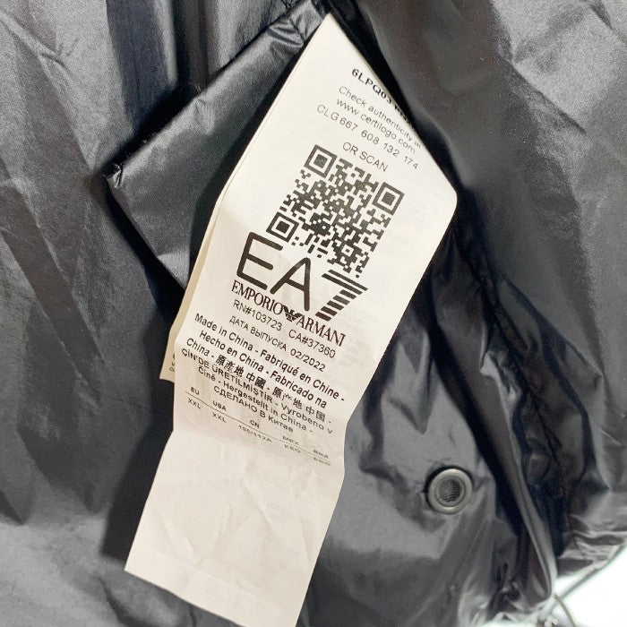 EA7 EMPORIO ARMANI エンポリオアルマーニ 中綿 ベスト ブラック フード欠品 6LPQ03 PN2MZ Size XXL 福生店