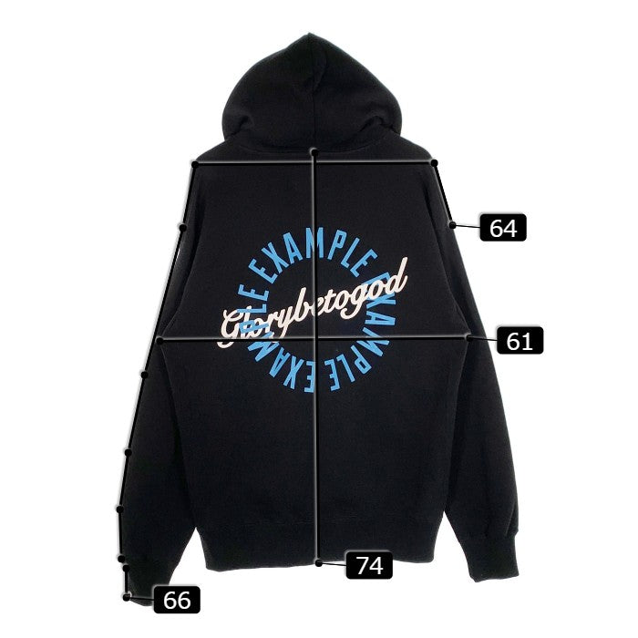 EXAMPLE エグザンプル GBTG CIRCLE LOGO ZIP HOODIE サークルロゴ ジップアップ スウェットパーカー ブラック Size XL 福生店