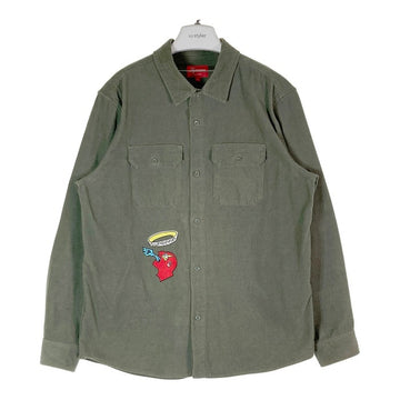 SUPREME シュプリーム 21AW Gonz Corduroy Work Shirt ゴンズ刺繍コーディロイワークシャツ カーキ sizeL 瑞穂店