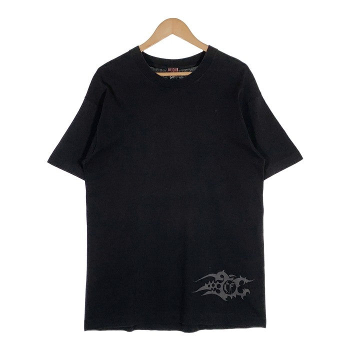 90's CHRISTIAN FLETCHER クリスチャン フレッチャー クロス トライバル プリント Tシャツ ブラック USA製 袖裾シングル Size L 福生店
