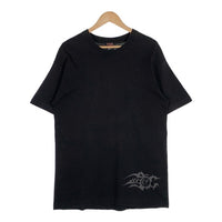 90's CHRISTIAN FLETCHER クリスチャン フレッチャー クロス トライバル プリント Tシャツ ブラック USA製 袖裾シングル Size L 福生店