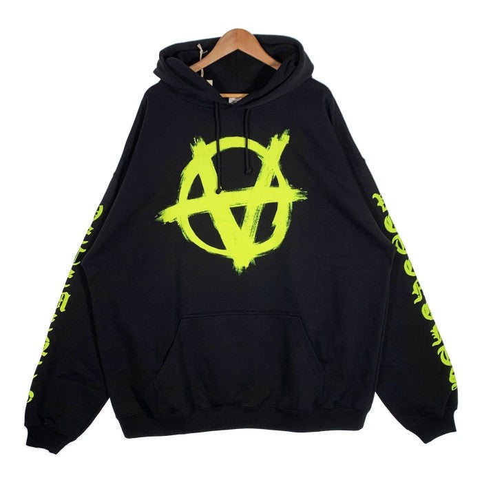 VETEMENTS ヴェトモン 22AW Double Anarchy Hoodie ダブルアナーキー フーディ プルオーバースウェットパーカー ブラック UA53HD340N Size L 福生店