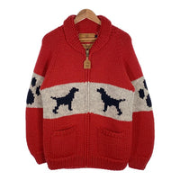 CANADIAN SWEATER カナディアンセーター Labrador Retriever ラブラドールレトリバー別注 カウチンセーター ジップアップ レッド Size M 福生店