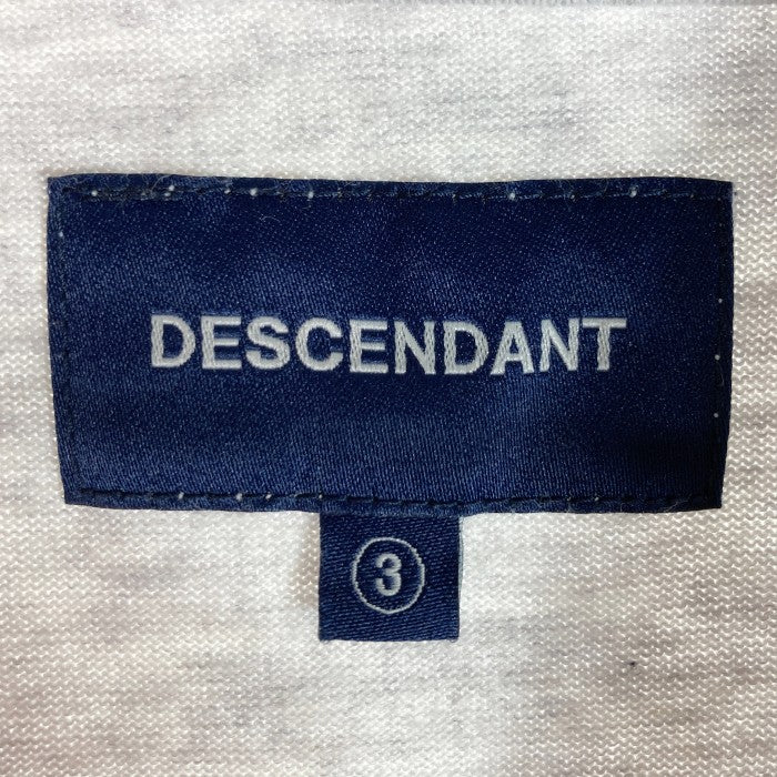 DESCENDANT ディセンダント ワンポイントロゴ刺繍 Tシャツ グレー size3 瑞穂店