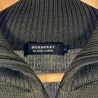 BURBERRY BLACK LABEL バーバリーブラックレーベル ウール ニット ジップアップセーター オリーブ Size 2 福生店