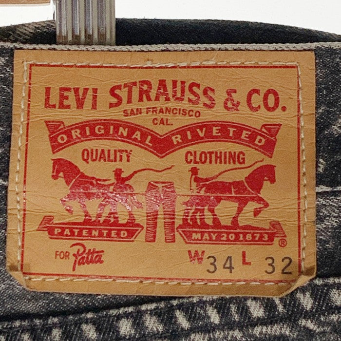 Levi's リーバイス Patta パタ 501CT ケミカルウォッシュ デニムパンツ ブラック Size 34×32 福生店