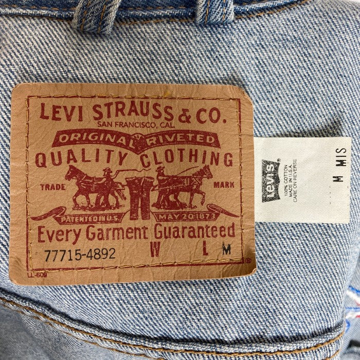 LEVI’S リーバイス 77715-4892 90's USA製 刺繍 デニムジャケット Gジャン ブルー sizeM 瑞穂店