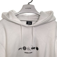 STUSSY ステューシー 20SS Global Design Corp hooded sweat プリントパーカー ホワイト sizeXL 瑞穂店