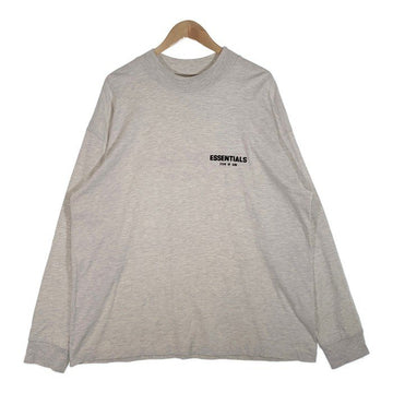 ESSENTIALS エッセンシャルズ フロッキーロゴプリント ロングスリーブ Ｔシャツ オートミール Size Ｌ 福生店