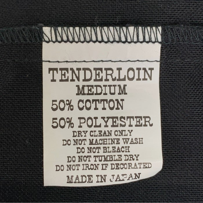 TENDERLOIN テンダーロイン チェーンステッチ刺繡ロゴ シャツ 袖カット