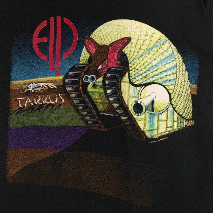 90's ELP Emerson Lake ＆ Palmer エマーソンレイクアンドパーマー World Tour 1996 TARKUS プリント  Tシャツ ブラック タグなし Size L 相当 福生店