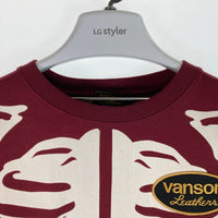 VANSON バンソン ボーン 半袖Tシャツ 臙脂 sizeL 瑞穂店