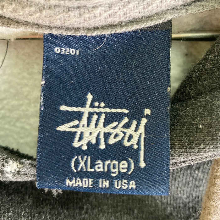 STUSSY ステューシー 90's MADE IN USA ロゴプリントパーカー ダークグレー sizeXL 瑞穂店