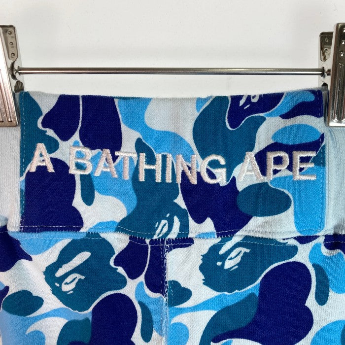 A BATHING APE アベイシングエイプ スウェットショートパンツ カモ柄  ブルー sizeXL 瑞穂店