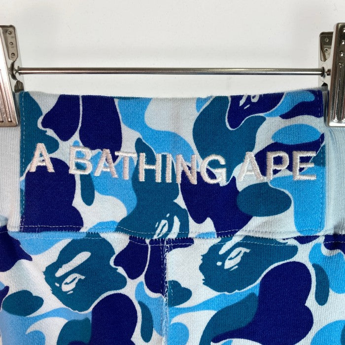 A BATHING APE アベイシングエイプ スウェットショートパンツ カモ柄 ブルー sizeXL 瑞穂店