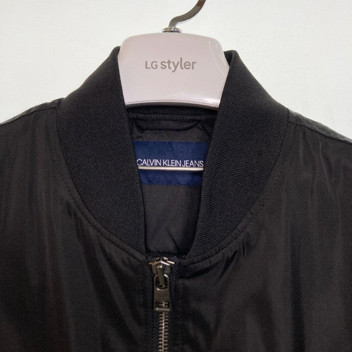 Calvin Klein Jeans カルバンクラインジーンズ バックロゴプリント MA-1 ボンバージャケット ブラック sizeL 瑞穂店