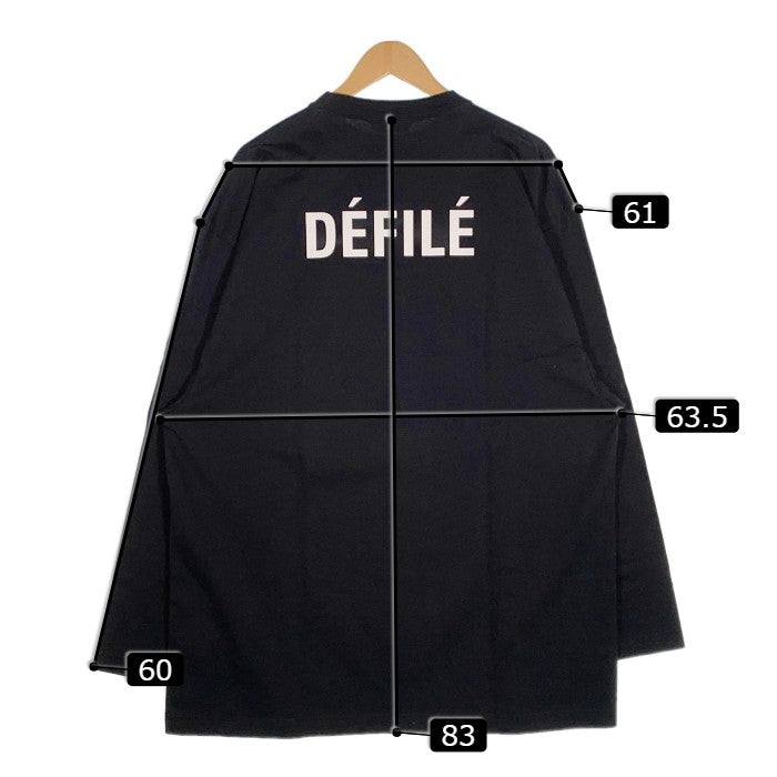 BALENCIAGA バレンシアガ 21SS DEFILE L/S TEE プリント ロングスリーブ Tシャツ ブラック オーバーサイズ 641667 Size XS 福生店
